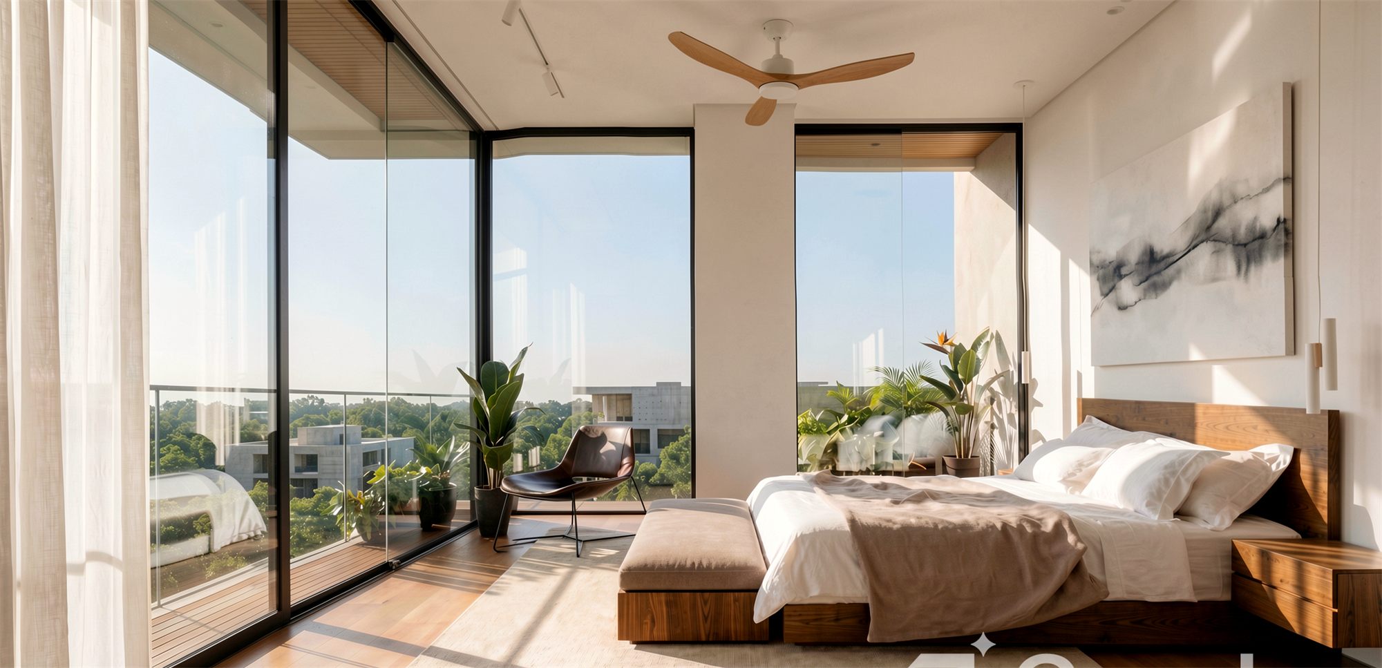 Vana residence bedroom with balcony