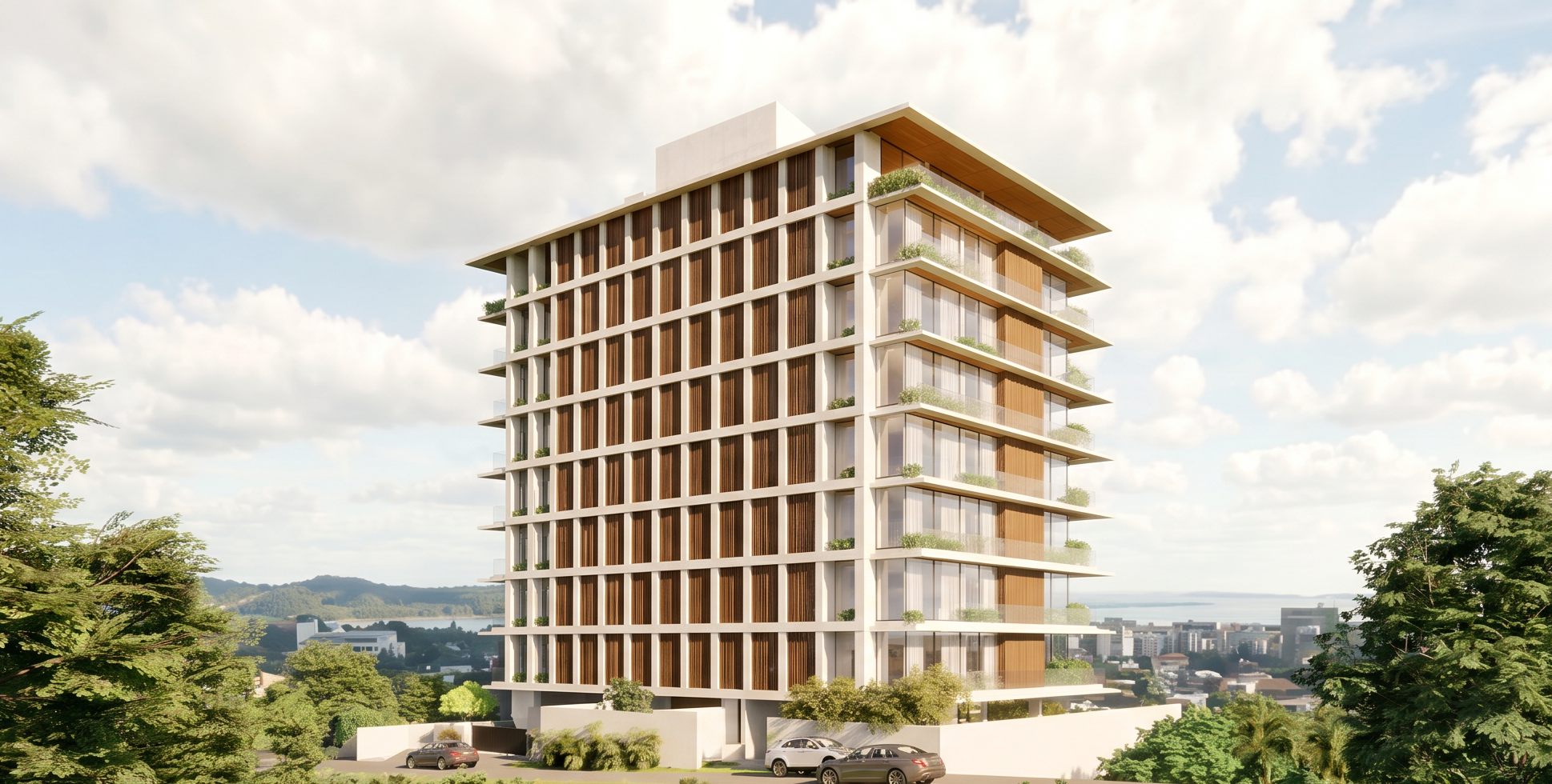 Vana hillside residential tower overlooking the bay in Caranzalem, Goa