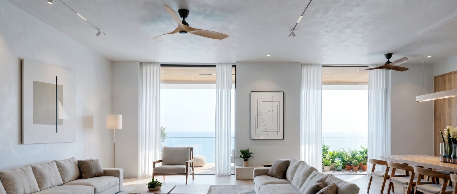 Vana residence living room with bay view