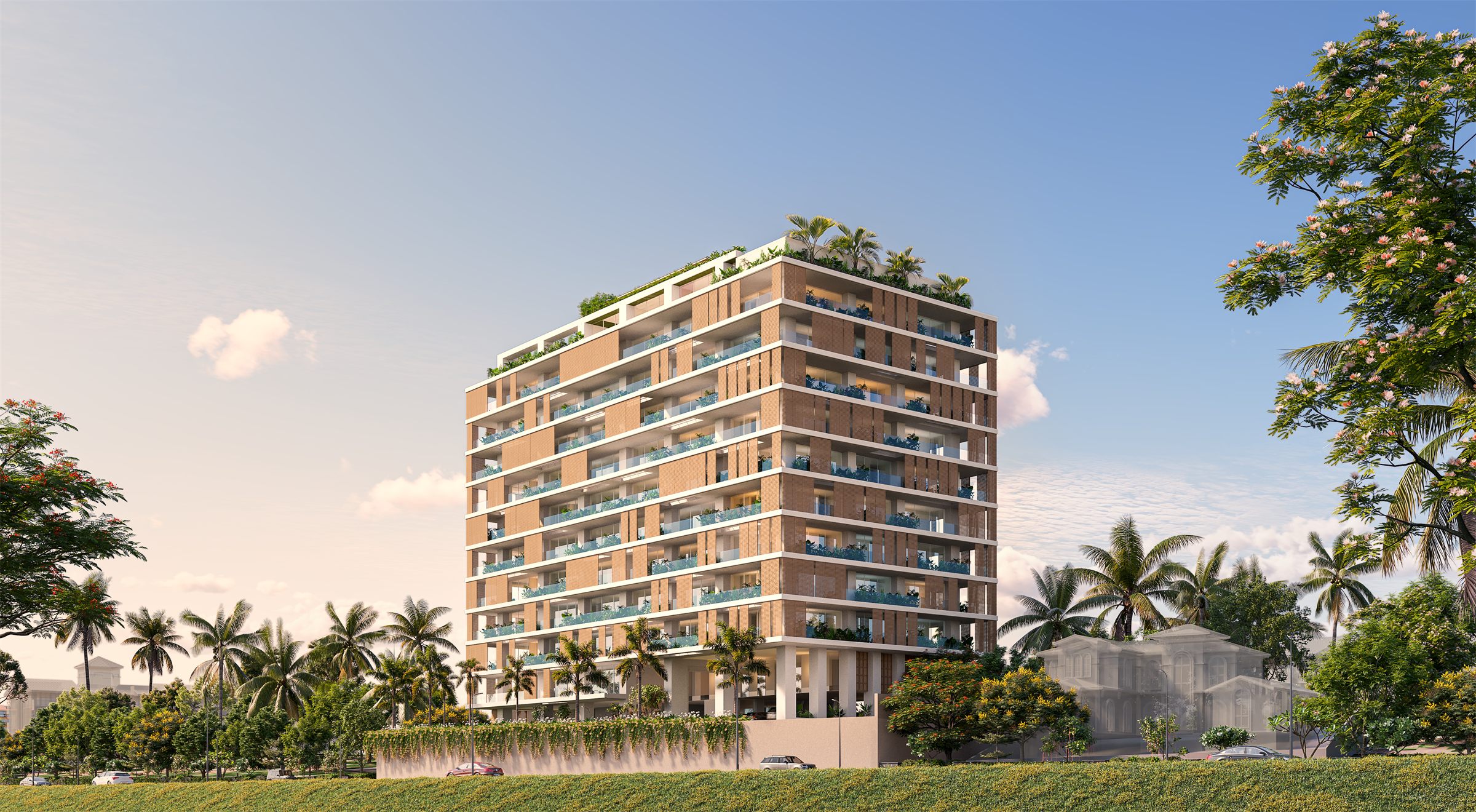 Belvedere tower facade by daylight